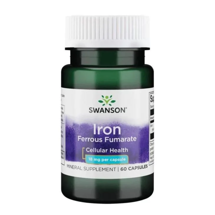 Iron Ferrous Fumarate 18mg suplement diety zawierający żelazo 60 kapsułek