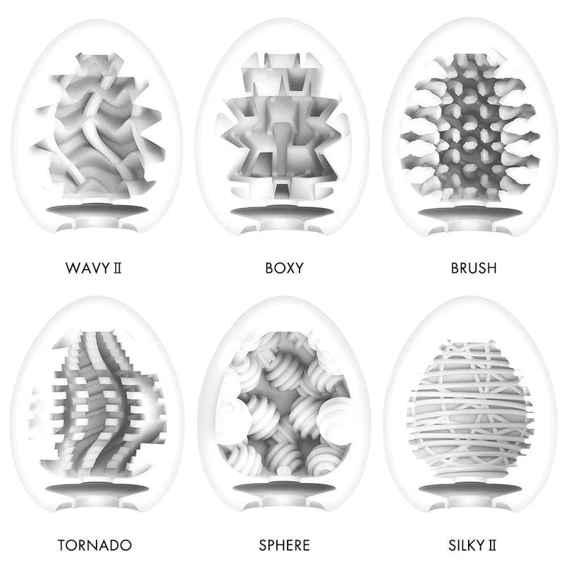 6 Styles Easy Beat Egg Standard Package zestaw 6 jednorazowych masturbatorów w kształcie jajka - Image 3
