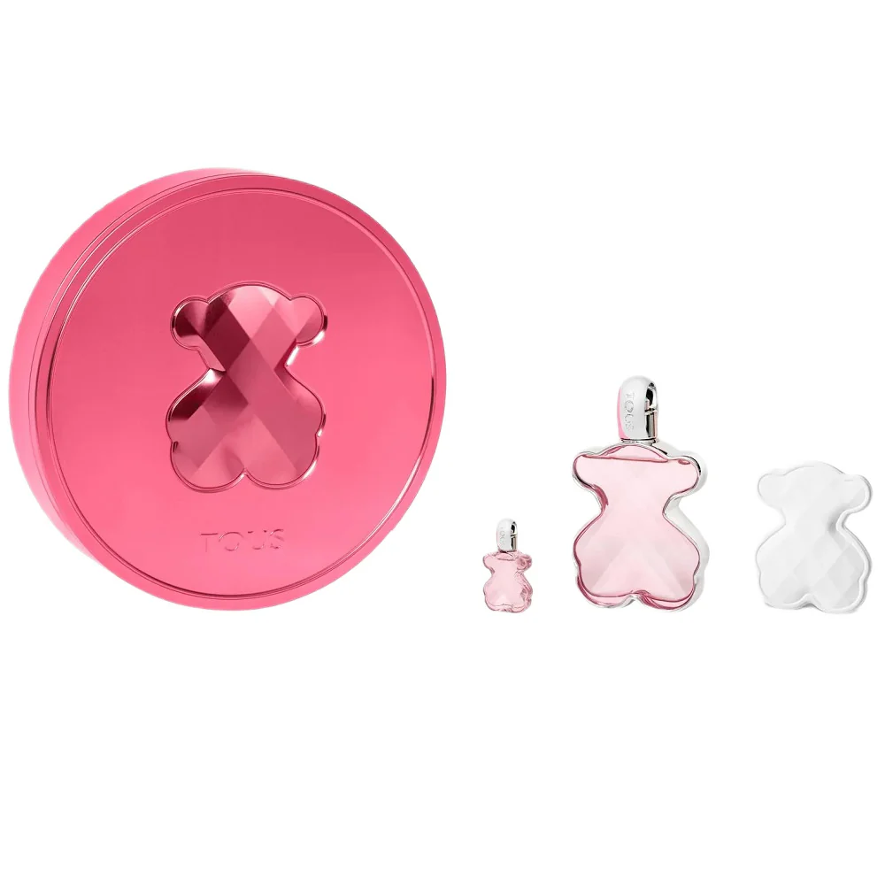 LoveMe zestaw woda perfumowana spray 90ml + miniatura wody perfumowanej 4.5ml + ceramiczny miś