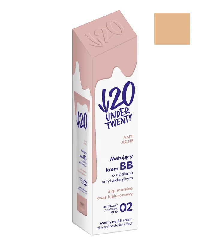 Anti Acne matująco-antybakteryjny krem BB 02 Naturalny 60ml - Image 3