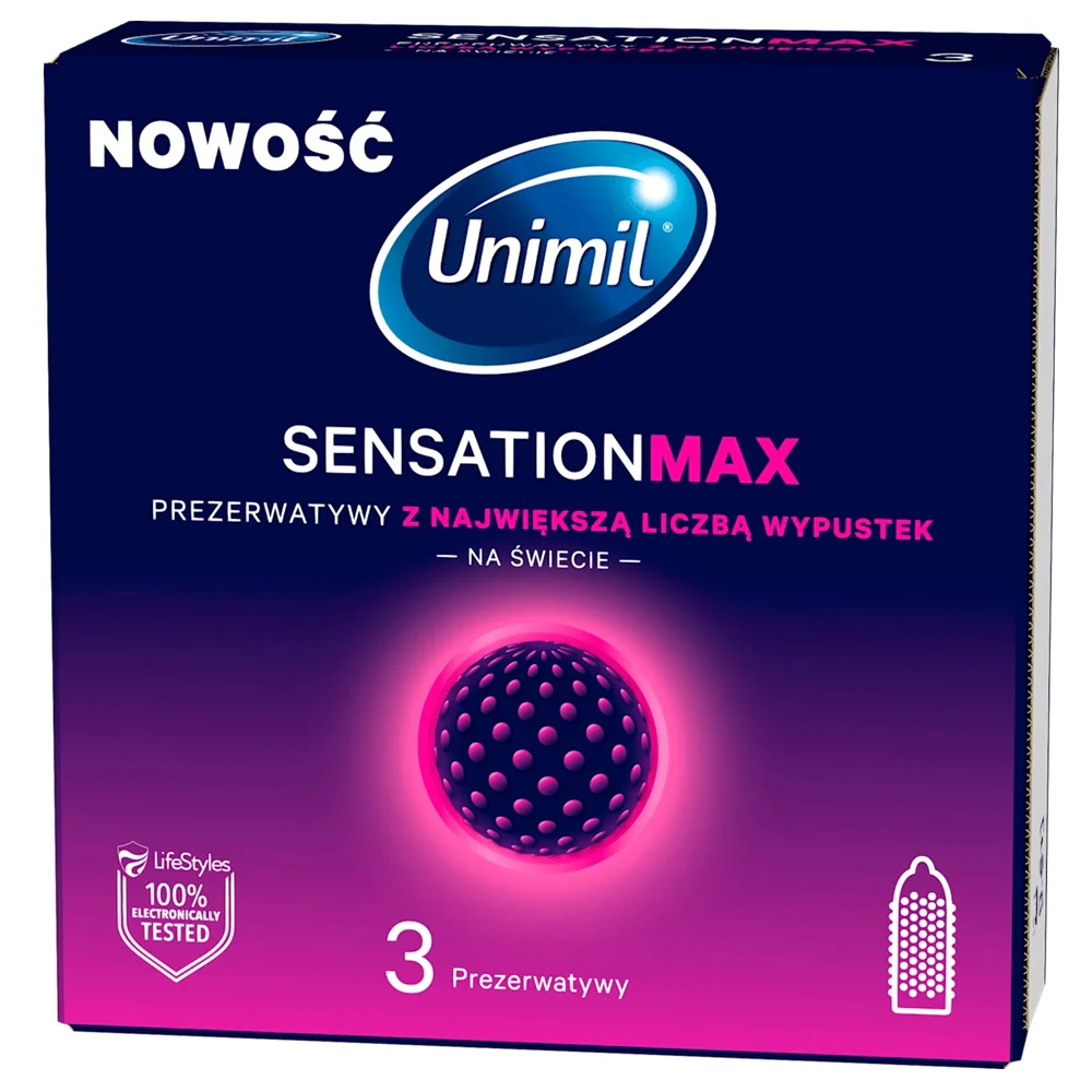 Senstation Max prezerwatywy z największa liczbą wypustek 3szt.