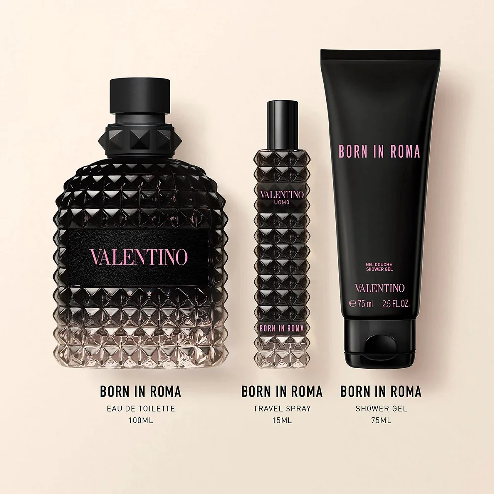 Uomo Born in Roma zestaw woda toaletowa spray 100ml + żel pod prysznic 75ml + woda toaletowa spray 15ml - Image 2