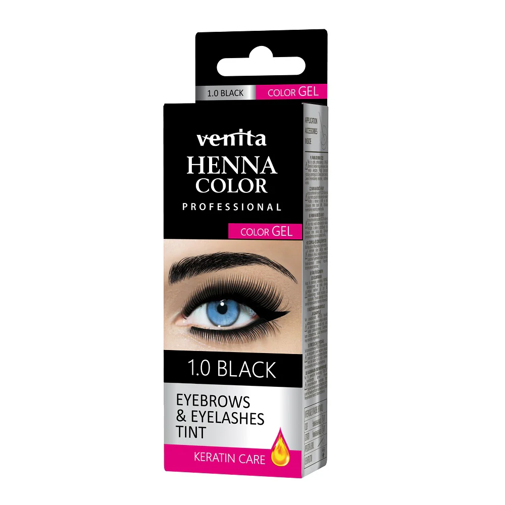 Henna Color Gel żelowa farba do brwi i rzęs 1.0 Black - Image 2