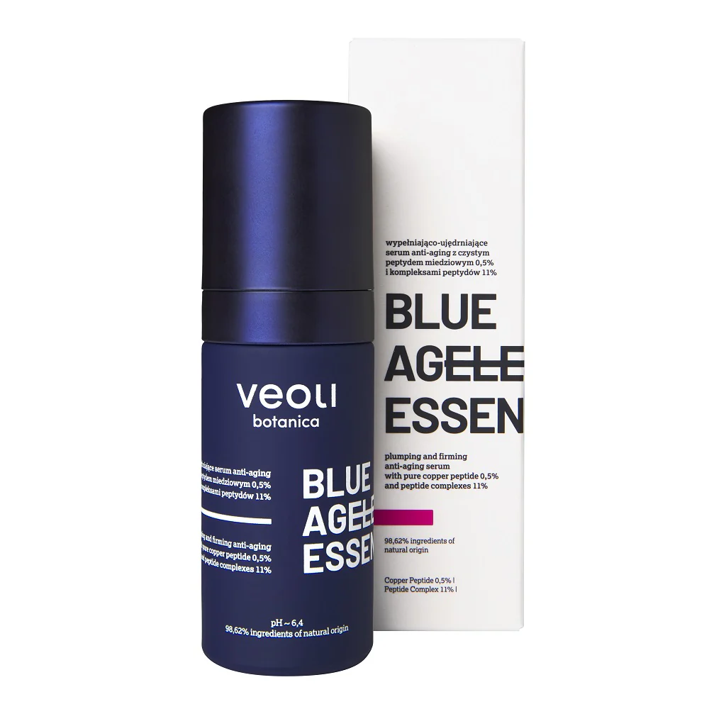 Blue Ageless Essence wypełniająco-ujędrniające serum anti-aging z czystym peptydem miedziowym 0.5% i kompleksami peptydów 11% 30ml