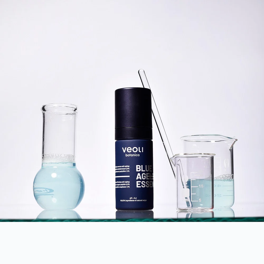 Blue Ageless Essence wypełniająco-ujędrniające serum anti-aging z czystym peptydem miedziowym 0.5% i kompleksami peptydów 11% 30ml - Image 5