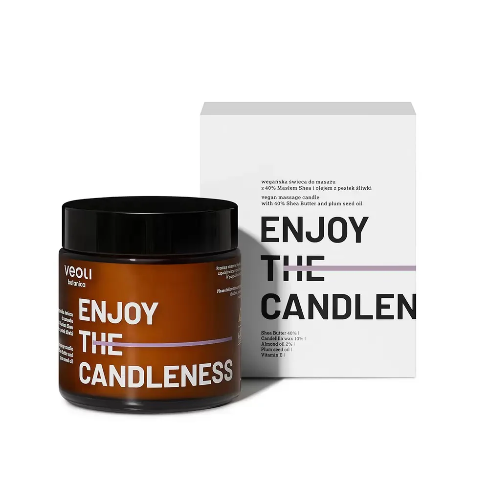 Enjoy The Candleness wegańska świeca do masażu z 40% masłem shea i olejem z pestek śliwki 100ml - Image 2