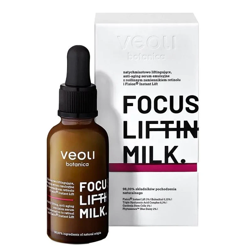 Focus Lifting Milk natychmiastowo liftingujące anti-aging serum emulsyjne z roślinnym zamiennikiem retinolu i Fision® Instant Lift 30ml - Image 2
