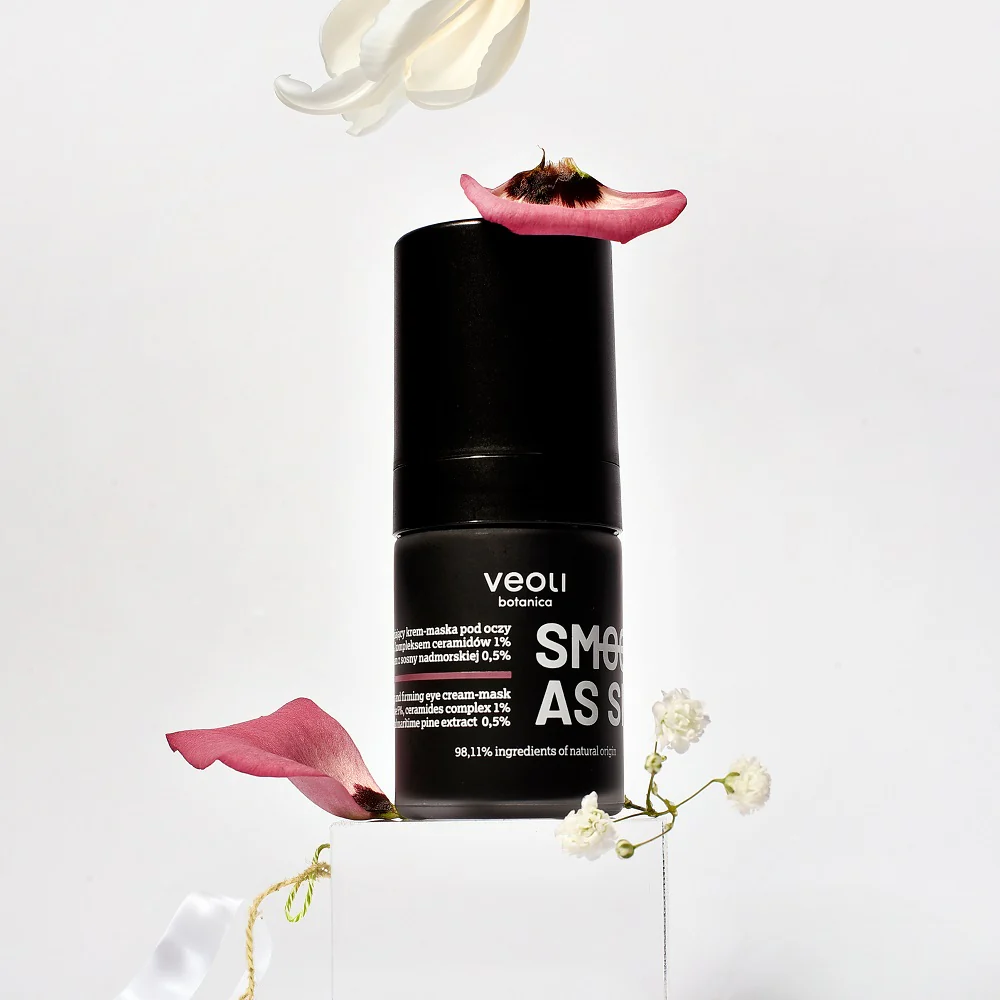 Smooth As Silk naprawczo-ujędrniający krem-maska pod oczy z trehalozą 5% kompleksem ceramidów 1% i ekstraktem z sosny nadmorskiej 0.5% 15ml - Image 2