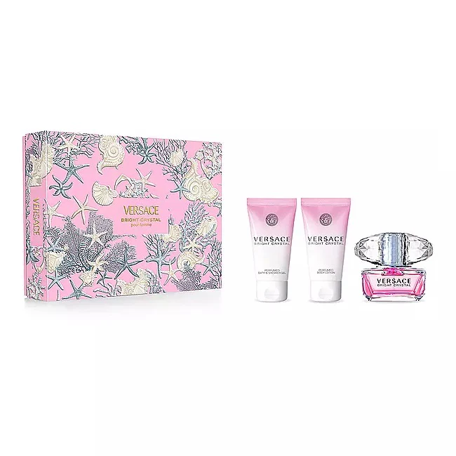 Bright Crystal zestaw woda toaletowa spray 50ml + balsam do ciała 50ml + żel pod prysznic 50ml