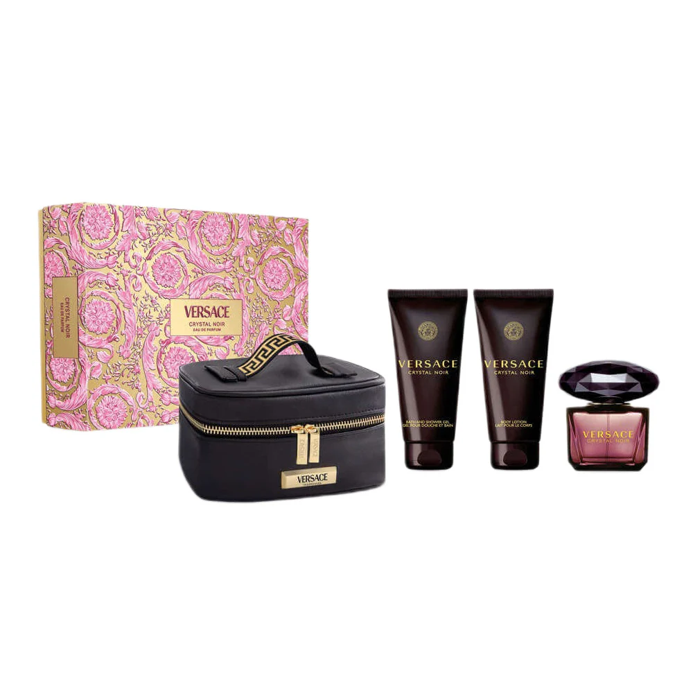 Crystal Noir zestaw woda perfumowana spray 90ml + balsam do ciała 100ml + żel pod prysznic 100ml + kosmetyczka