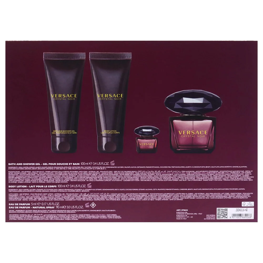 Crystal Noir zestaw woda perfumowana spray 90ml + woda perfumowana 5ml + balsam do ciała 100ml + żel pod prysznic 100ml - Image 3