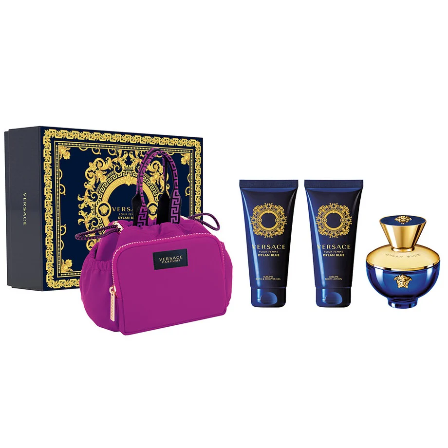 Dylan Blue Pour Femme zestaw woda perfumowana spray 100ml + żel pod prysznic 100ml + balsam do ciała 100ml + torba kosmetyczna