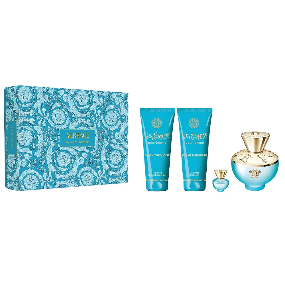 Dylan Turquoise Pour Femme zestaw woda toaletowa spray 100ml + żel do ciała 100ml + żel pod prysznic 100ml + miniatura wody toaletowej 5ml