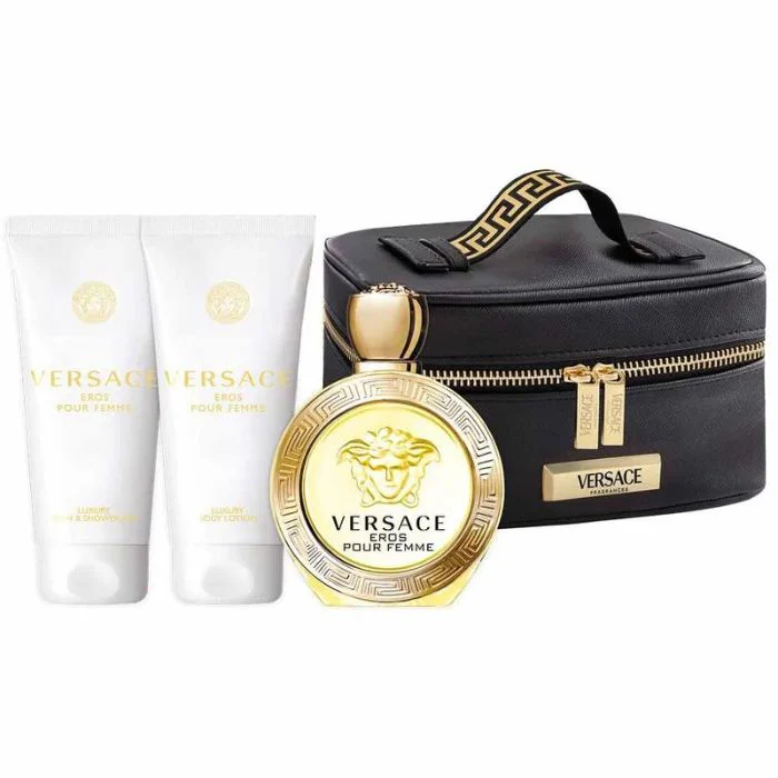 Eros Pour Femme zestaw woda toaletowa spray 100ml + balsam do ciała 100ml + żel pod prysznic 100ml + kosmetyczka - Image 2
