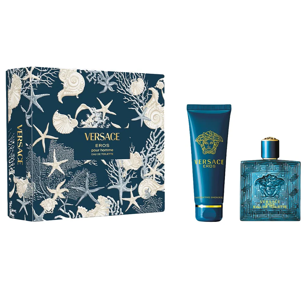 Eros Pour Homme zestaw woda toaletowa spray 100ml + żel pod prysznic 150ml