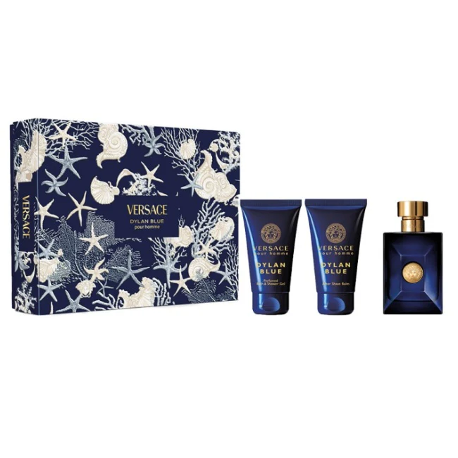 Pour Homme Dylan Blue zestaw woda toaletowa spray 50ml + żel pod prysznic 50ml + balsam po goleniu 50ml