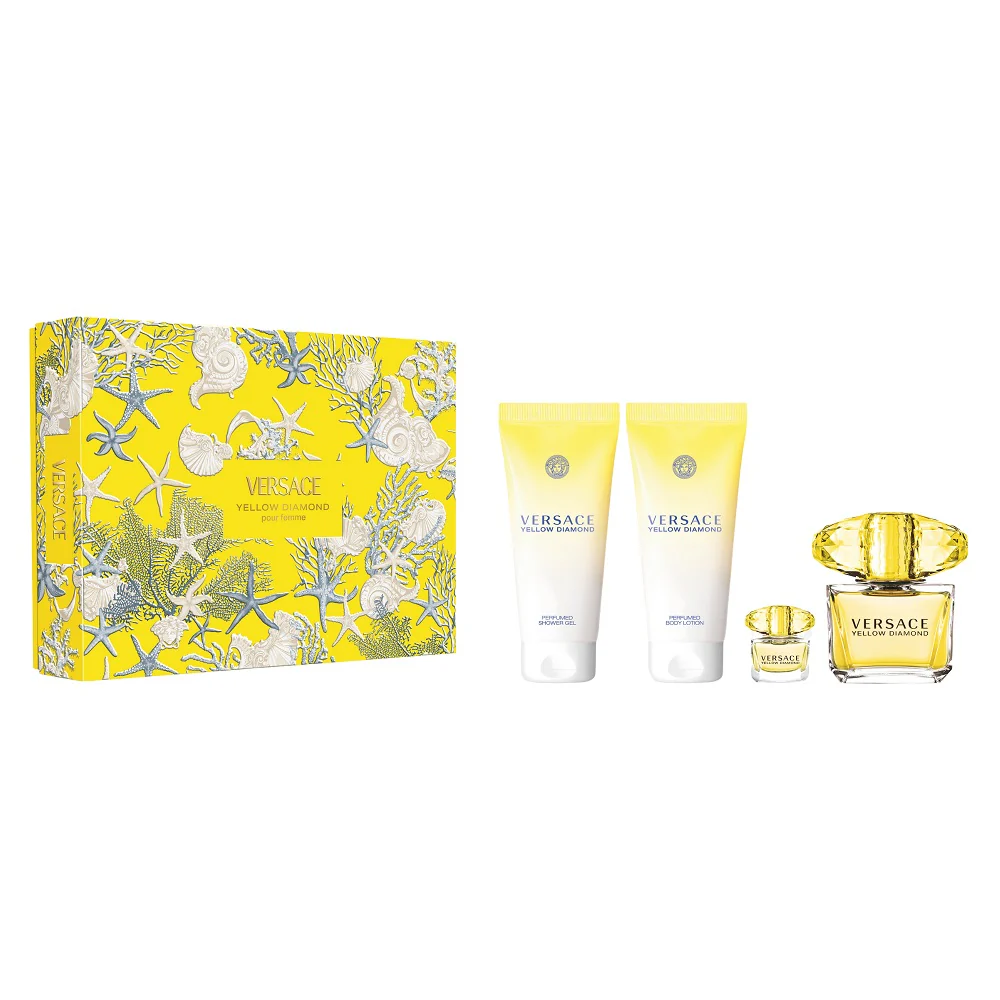 Yellow Diamond Pour Femme zestaw woda toaletowa spray 90ml + żel pod prysznic 100ml + balsam do ciała 100ml + woda toaletowa 5ml
