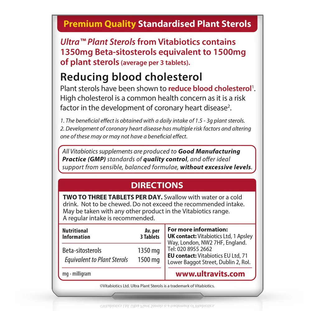 Ultra Plant Sterols 500mg suplement diety 30 tabletek - Image 2