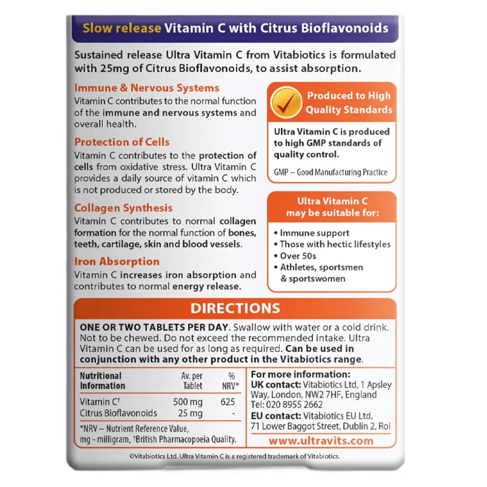 Ultra Vitamin C 500mg suplement diety 60 tabletek - Image 2