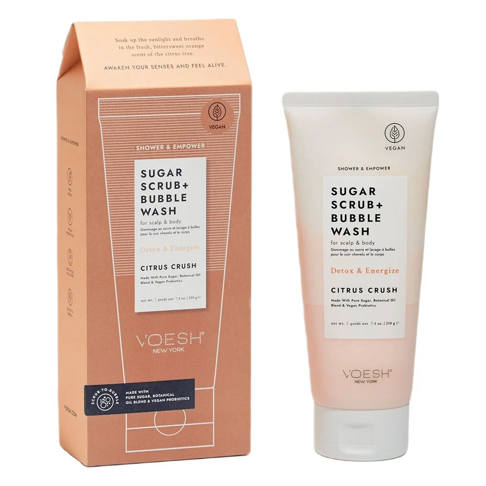 Sugar Scrub + Bubble Wash cukrowy peeling myjący do ciała i skóry głowy Citrus Crush 210g
