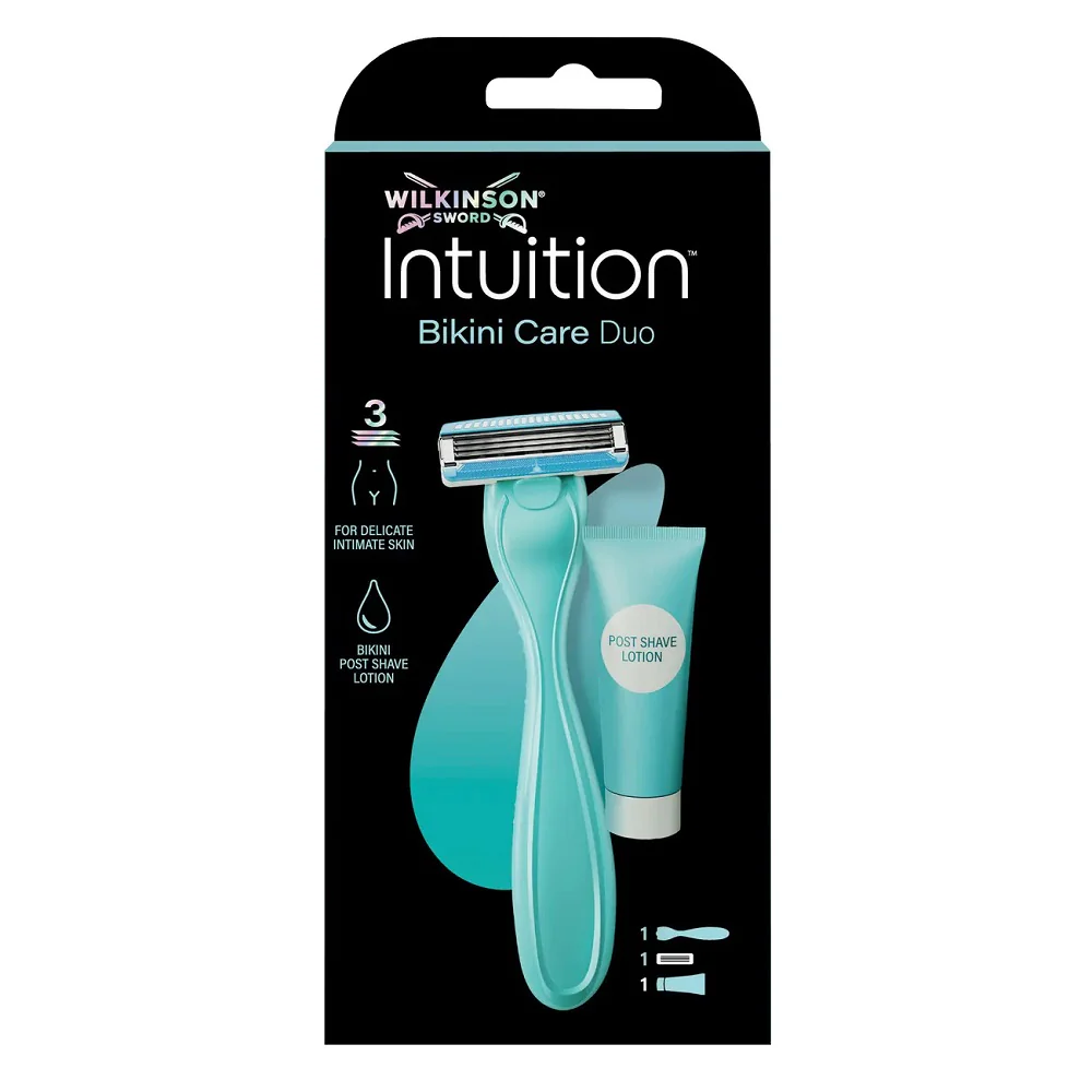 Intuition Bikini Care Duo zestaw maszynka do golenia z 3 ostrzami + kojący balsam po goleniu 40ml