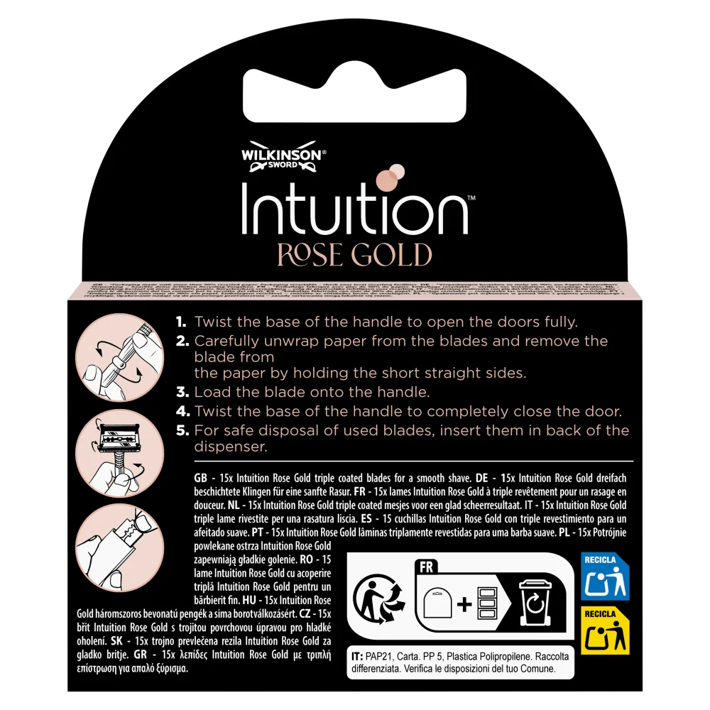 Intuition Rose Gold potrójnie powlekane ostrza 15szt - Image 2