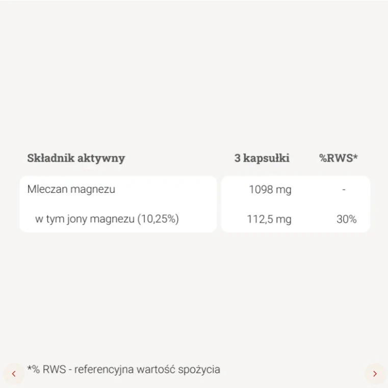 Mleczan magnezu suplement diety 90 kapsułek - Image 2