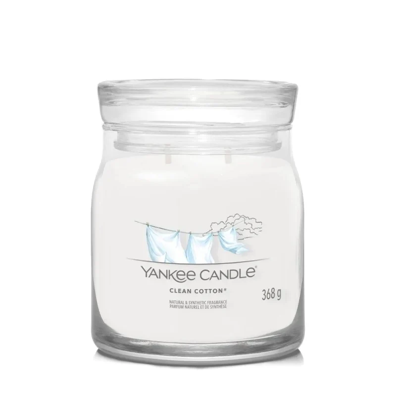 Średnia świeca zapachowa Clean Cotton 368g
