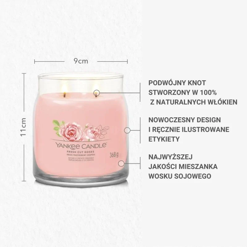 Średnia świeca zapachowa Fresh Cut Roses 368g - Image 3