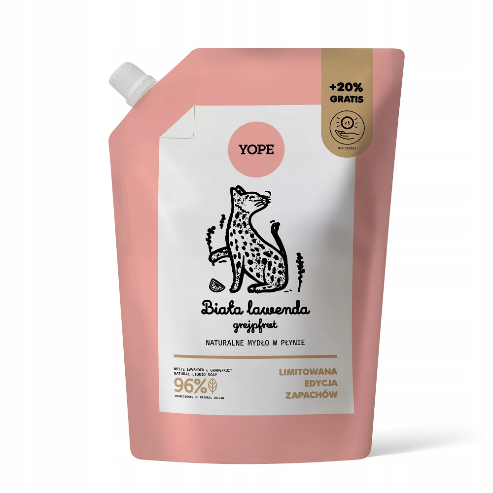 Naturalne mydło w płynie refill Biała Lawenda & Grejpfrut 600ml