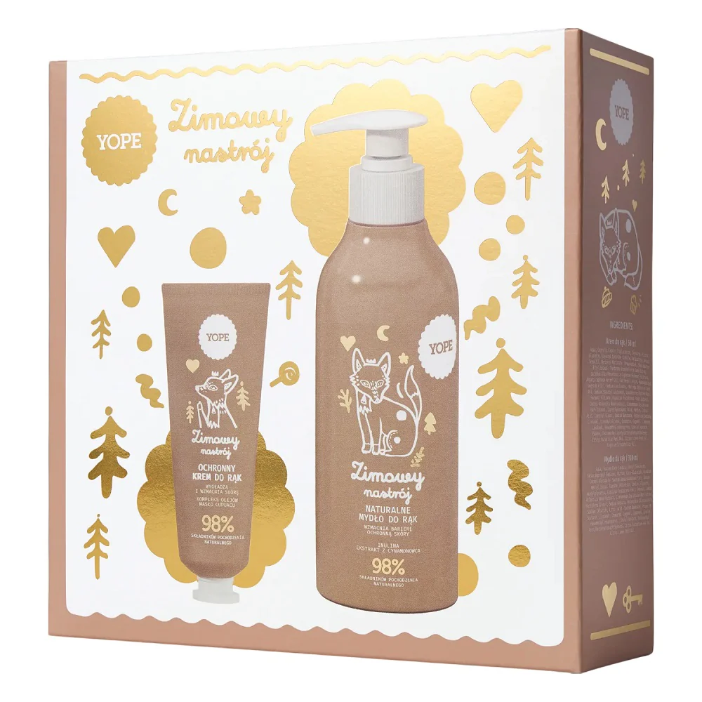 Zimowy Nastrój zestaw naturalne mydło do rąk 300ml + ochronny krem do rąk 50ml