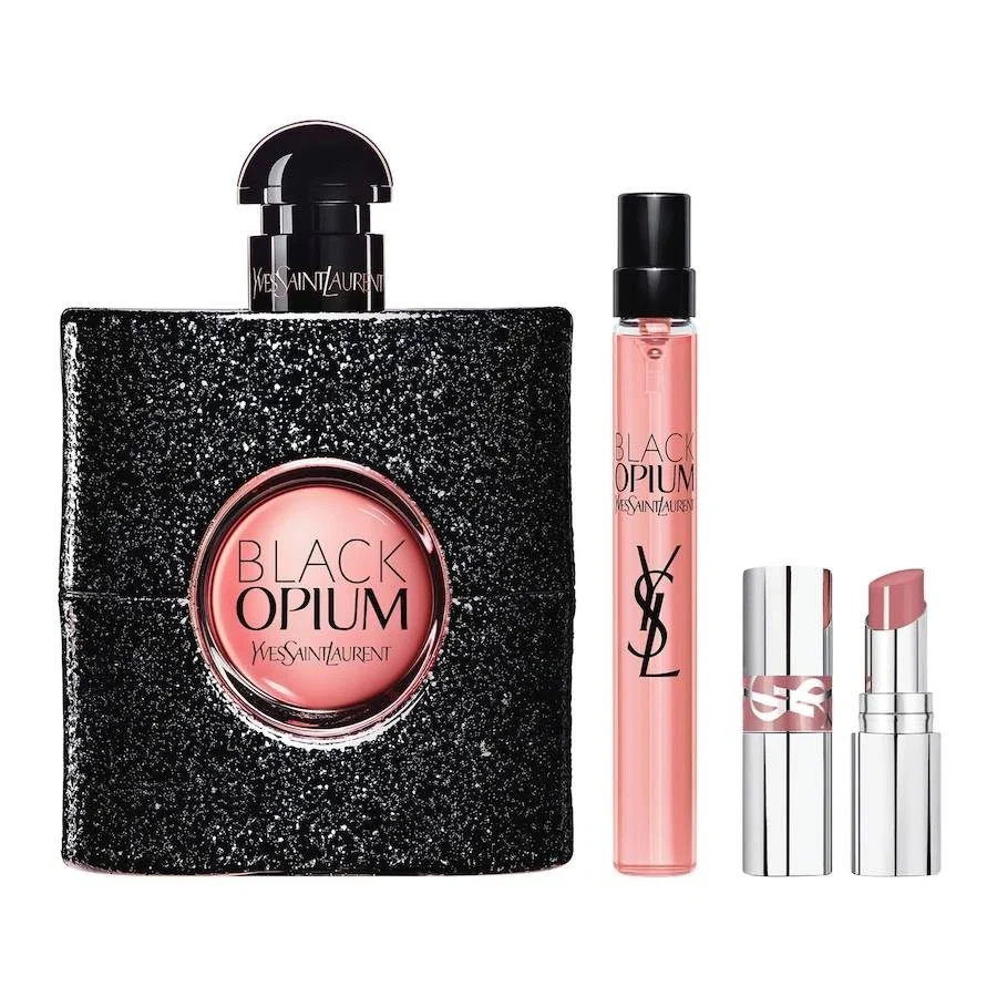 Black Opium zestaw woda perfumowana spray 90ml + miniatura wody perfumowanej 10ml + Loveshine pomadka do ust 44 - Image 2